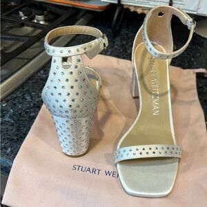 Stuart Weitzman Cream Studded Heels